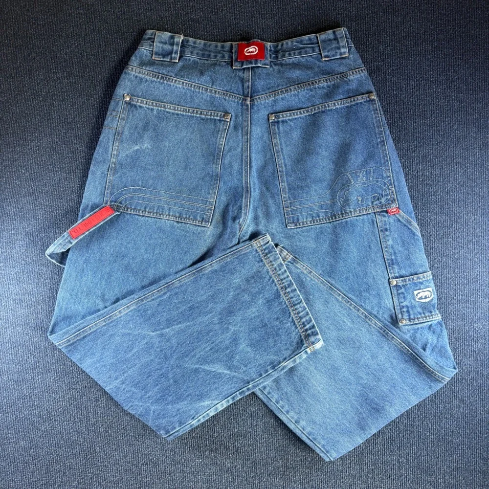 Vintage Ecko Unltd Baggy Carpenter Jeans 32x29 Medium Wash Rhino Skater Denim
